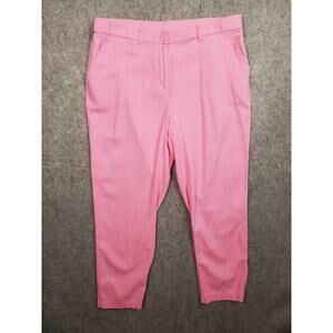 Women's Cato Size 16W Pink High Rise Linen Blend Pants